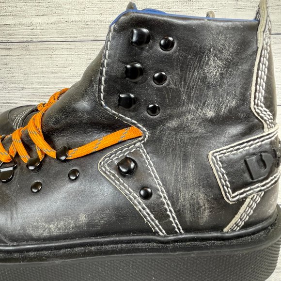 DIESEL Man's D-Cage Mid Hiker Boots Contrast Shoelaces Grunge Size 39 - Picture 4 of 16